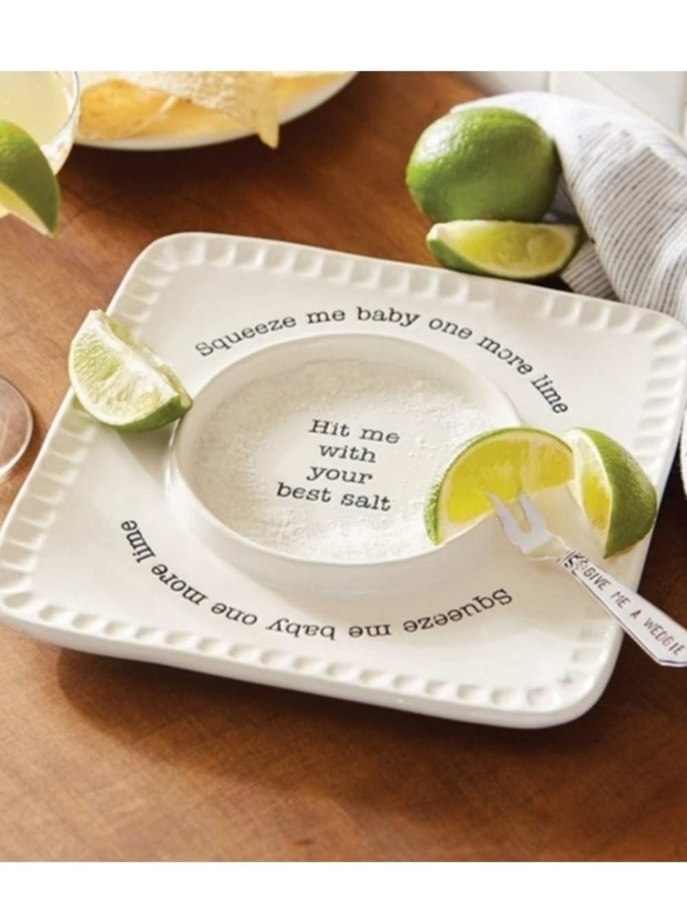Mud Pie 2016 Margarita Rimmer Salt Rim Salting Lemon Lime Serving Plate Tequila